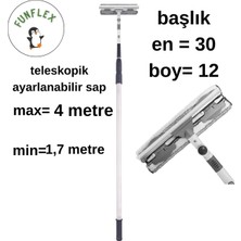 Funflex  4 Metre Teleskopik Cam Silme Aparatı Paspas ve Mop