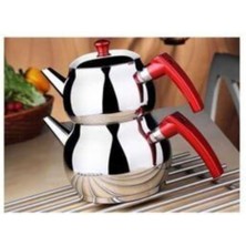 Feyza Design Kırmızı Çaydanlık, Orta Boy Çift Kapaklı, Şık ve Kullanışlı Tasarım