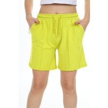 Toontoy Kız Çocuk Nervürlü Beli Lastikli Cepli Basic Şort