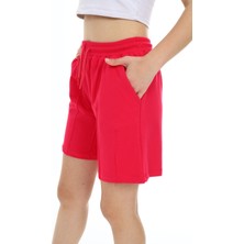 Toontoy Kız Çocuk Nervürlü Beli Lastikli Cepli Basic Şort