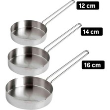 Feyza Design Üçlü Paslanmaz Çelik Sos Tavası Seti, Şık ve Dayanıklı Tasarım