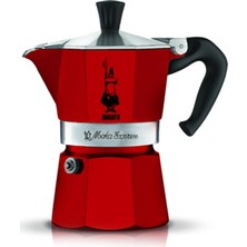 Feyza Design Kırmızı Moka Pot Express 3 Cup, Şık ve Kullanışlı Kahve Makinesi