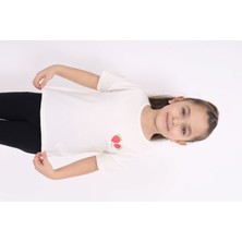 Toontoy Kız Çocuk Baskılı Bisiklet Yaka Kısa Kollu Tişört