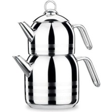 Feyza Design Paslanmaz Çelik Astra Çaydanlık Takımı Gümüş Renk, Şık ve Dayanıklı