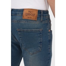 Geco Erkek Slim Fit Dar Kesim Pamuklu Esnek Likralı Denim Jean Kot Pantolon