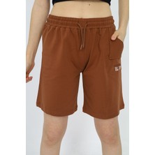 Toontoy Kız Çocuk Baskılı Beli Lastikli Basic Şort - Cep Detaylı