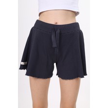 Toontoy Kız Çocuk Beli Lastikli Basic Fitilli Şort - Paça Detaylı
