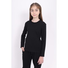 Toontoy Kız Çocuk Bisiklet Yaka Uzun Kollu Tişört