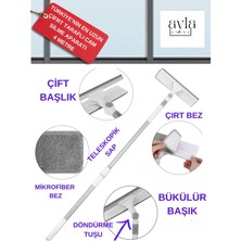 Funflex Yüksek Pencereler Için Cam Temizleme Aletleri Döner Başlıklı Iç/dış Mekan ( 4 Metre )