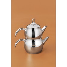 Feyza Design Indüksiyon Tabanlı Mini Metal Çaydanlık Takımı, Şık ve Kullanışlı Set