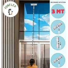 Funflex 3 Metre Teleskopik Cam Silme Aparatı Paspas ve Mop
