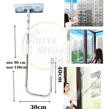 Funflex Teleskopik U Camsil Cam Temizleme Aleti Aparatı Yedek Bezli