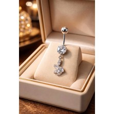 Begonia Accessories 316L Cerrahi Çelik Göbek Piercing Zirkon Taşlı – 2026 Fashion Premium Seri Belly Button Piercing – Kararma Yapmaz, Alerji Karşıtı, Paslanmaz Çelik Göbek Küpesi – Kadın Trend Takı - GP32
