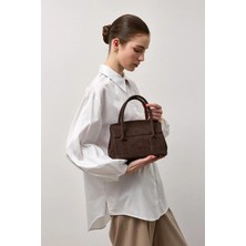 Kahverengi Süet Askılı El Çantası