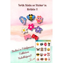 Birikiyedi 8'li Jibbitz Terlik Süsü Çiçek,deniz Kızı,arı,baykuş,renkli Kurdele Temalı