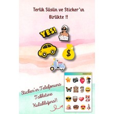 Birikiyedi 5'li Set Jibbitz Terlik Süsü Yes,araba,motor,manifest,para,güzellik