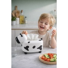 Ventoze Dekoratif Mıknatıslı Inek Tuzluk Biberlik ve Peçetelik Seti | Mutfak Düzenleyici Aksesuar Takımı