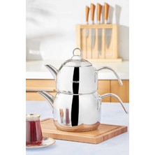 Feyza Design Klasik ve Şık 6'lı Maxi Çaydanlık Takımı, Dayanıklı ve Kullanışlı Set