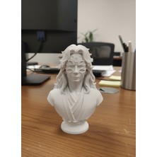 Demirhan3D Mini Demon Büstü – 7 cm Beyaz | 3D Baskı Pla Dekoratif Figür