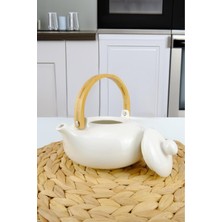 Feyza Design Beyaz Porselen Bitki Çayı Demliği 750 Ml, Şık ve Kullanışlı Tasarım