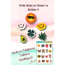 Birikiyedi 6'lı Jibbitz Terlik Süsü Güneş,bulut,yonca,ananas