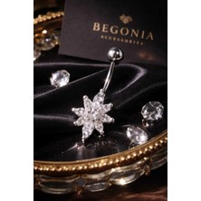 Begonia Accessories 316L Cerrahi Çelik Göbek Piercing Zirkon Taşlı – 2026 Fashion Premium Seri Belly Button Piercing – Kararma Yapmaz, Alerji Karşıtı, Paslanmaz Çelik Göbek Küpesi – Kadın Trend Takı - GP17