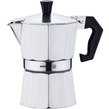Feyza Design 6 Fincan Moka Pot, 300 Ml, Paslanmaz Çelik, Pratik ve Şık Tasarım