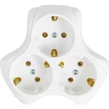 Almera 3lü Papatya Golyat Priz Beyaz