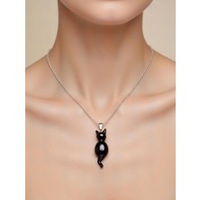 Anka Select Kedi Fiğürlü Dogal Taş Murano Cam Kolye Ucu