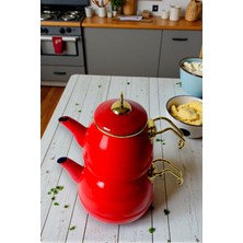 Feyza Design Şık 3,5 Lt Emaye Çaydanlık Takımı ile Keyifli Çay Saatleri