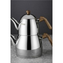 Feyza Design Elmas Ahşap Çaydanlık, Antibakteriyel Ortaboy, Şık ve Dayanıklı Tasarım