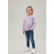Kyex Kids O La La Kız Çocuk Lila Çiçekli Sweat 3-12 Yaş