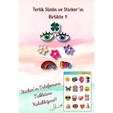 Birikiyedi 8'li Set Jibbitz Terlik Süsü Gözler,çiçek,ı Love You,gökkuşağı,yonca