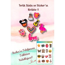 Birikiyedi 8'li Set Jibbitz Terlik Süsü Love,kalp,kelebek,gitar Temalı