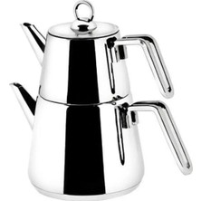 Feyza Design Paslanmaz Çaydanlık Takımı 700 ml + 1,8 Lt, Şık ve Dayanıklı Set