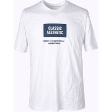 Trender O Yaka Ekru Erkek T-Shirt Classic Aesthetıc
