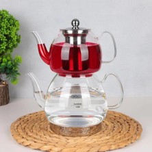 Feyza Design Şık Borosilikat Cam Çaydanlık Seti TR-4322, Dayanıklı ve Estetik Tasarım