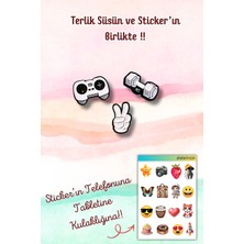 Birikiyedi 3'lü Set Jibbitz Terlik Süsü Dambıl,tamam Işareti