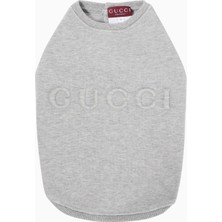 Gucci Logo Baskılı Köpek Sweatshirt Gri