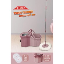 Özgürce Çift Turbo Pedallı Çelik Mop Seti, Otomatik Temizlik ve Suyu Ayırma (1+1)