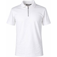 Trender Fermuarlı Ekru Erkek T-Shirt 2738