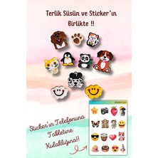 Birikiyedi 10'lu Set Jibbitz Terlik Süsü Köpekler,panda,penguen,bulutlar,kedi,pati