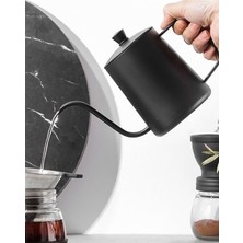 Feyza Design Filtre Kahve Demleme Ibriği, Kapaklı, 600ML, Siyah Goat Tasarımı