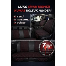 Trobus Toyota Yaris (2005 Öncesi) 1999–2005 Uyumlu Kumaş Koltuk Minderi Kapitone Desen Terletmez Yedili Siyah Kırmızı