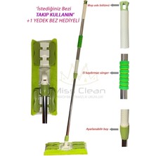 Özgürce Yüzey Temizlik Mikrofiber Paspas, Yedek Bez Hediyeli, Kolay Kullanım