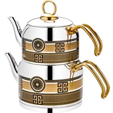 Feyza Design Elif Serisi Orta Boy Çelik Çaydanlık, Şık ve Dayanıklı Tasarım