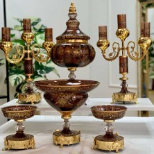 Dekor Arya 6 Parça Salon Konsol Aksesuar Seti̇ Kahve Milano