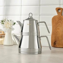 Feyza Design Paslanmaz Metal Kulp Çaydanlık, Şık ve Dayanıklı Tasarım