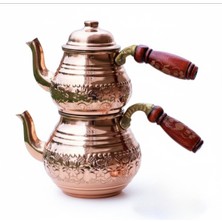 Feyza Design Şık ve Geniş, Dayanıklı Bakır Büyük Çaydanlık, Zarif Mutfak Tasarımı