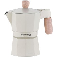 Feyza Design Beyaz Moka Pot 3 Fincan, 150 Ml, Şık ve Kullanışlı Kahve Hazırlama Seti